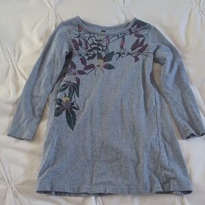 Floral Long Sleeve Kids Top - Gray